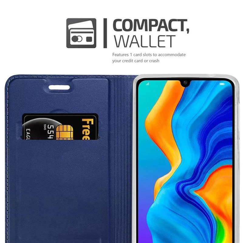 Cadorabo Hülle kompatibel mit Huawei P30 LITE Schutzhülle mit Magnetverschluss, Standfunktion und Kartenfach