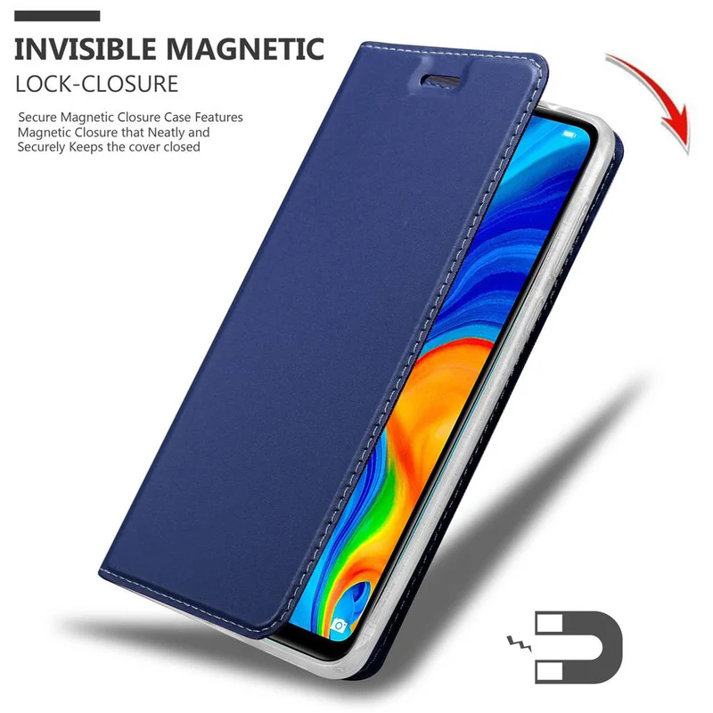 Cadorabo Hülle kompatibel mit Huawei P30 LITE Schutzhülle mit Magnetverschluss, Standfunktion und Kartenfach