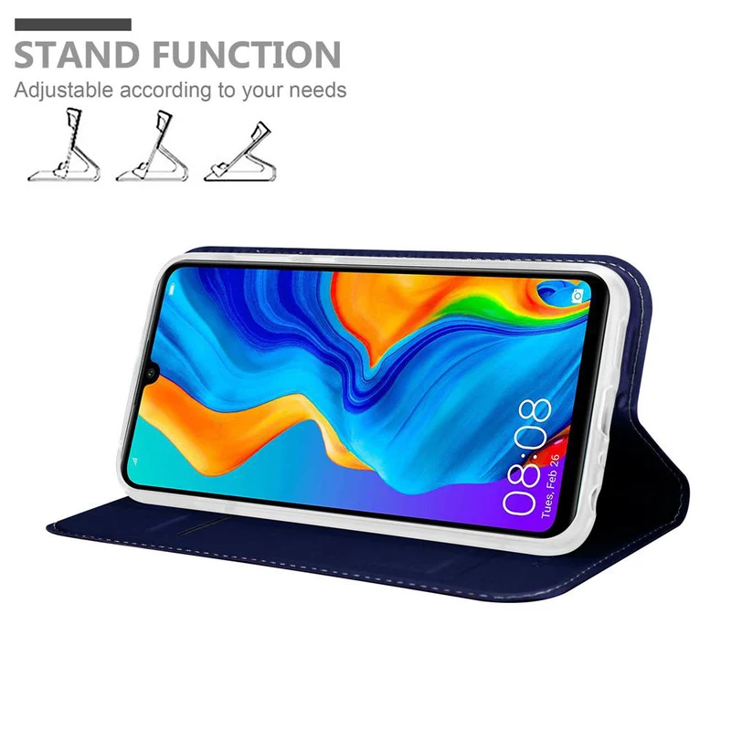 Cadorabo Hülle kompatibel mit Huawei P30 LITE Schutzhülle mit Magnetverschluss, Standfunktion und Kartenfach
