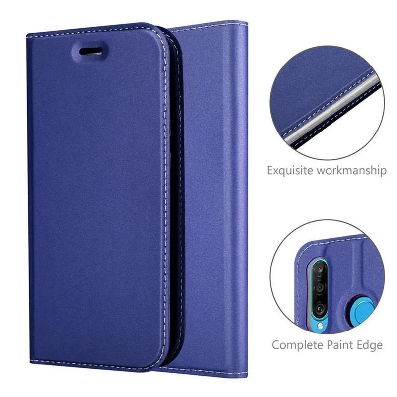 Cadorabo Hülle kompatibel mit Huawei P30 LITE Schutzhülle mit Magnetverschluss, Standfunktion und Kartenfach
