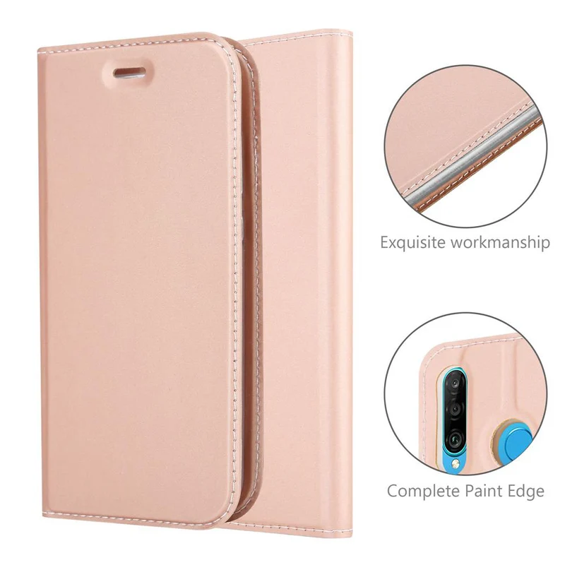 Cadorabo Hülle kompatibel mit Huawei P30 LITE Schutzhülle mit Magnetverschluss, Standfunktion und Kartenfach