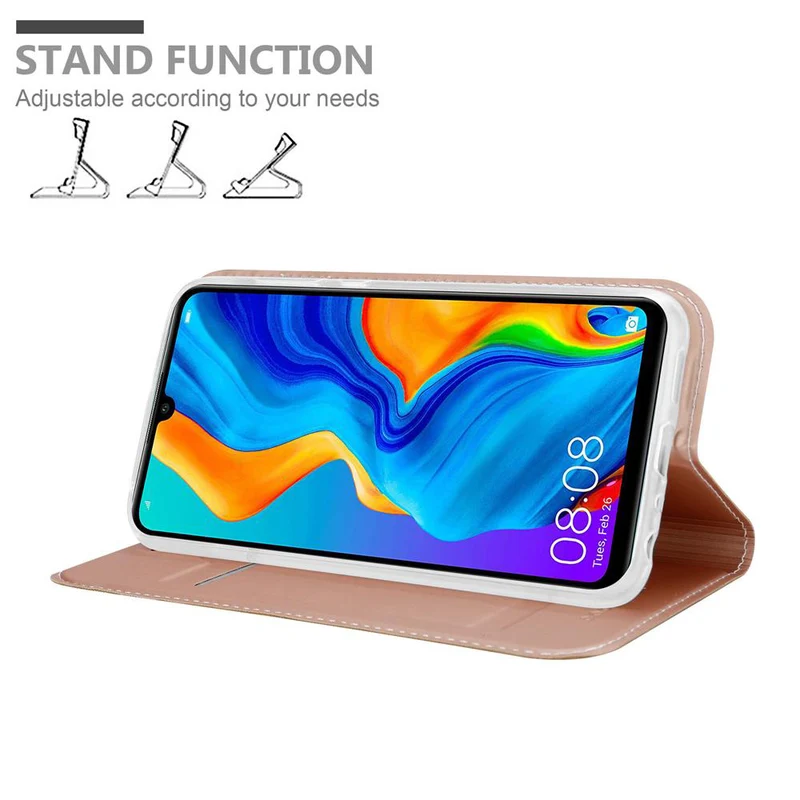 Cadorabo Hülle kompatibel mit Huawei P30 LITE Schutzhülle mit Magnetverschluss, Standfunktion und Kartenfach