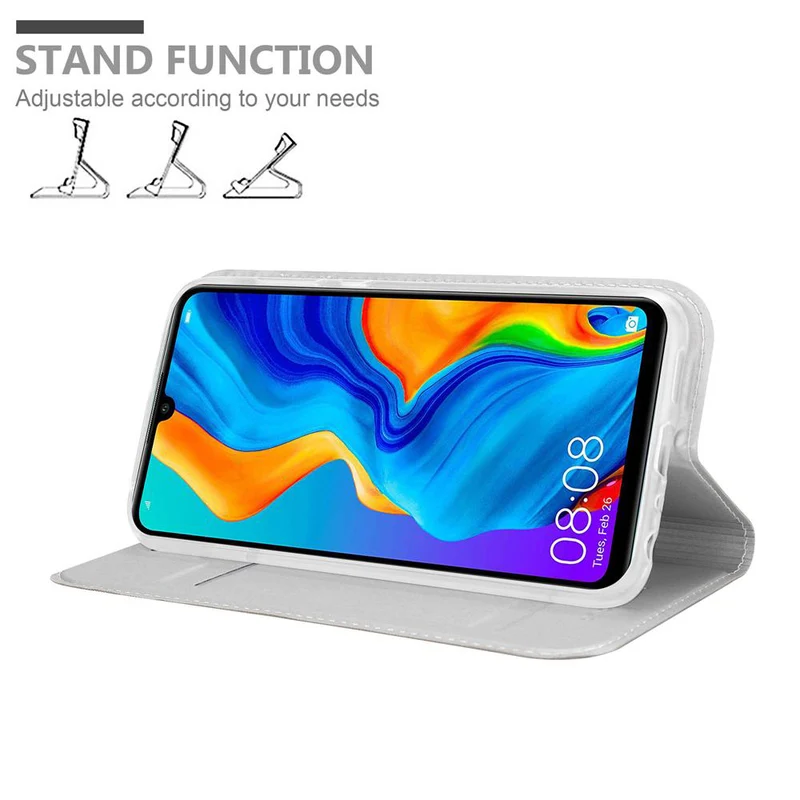 Cadorabo Hülle kompatibel mit Huawei P30 LITE Schutzhülle mit Magnetverschluss, Standfunktion und Kartenfach