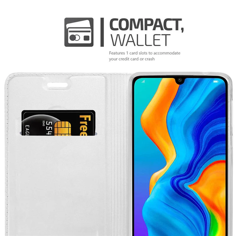 Cadorabo Hülle kompatibel mit Huawei P30 LITE Schutzhülle mit Magnetverschluss, Standfunktion und Kartenfach