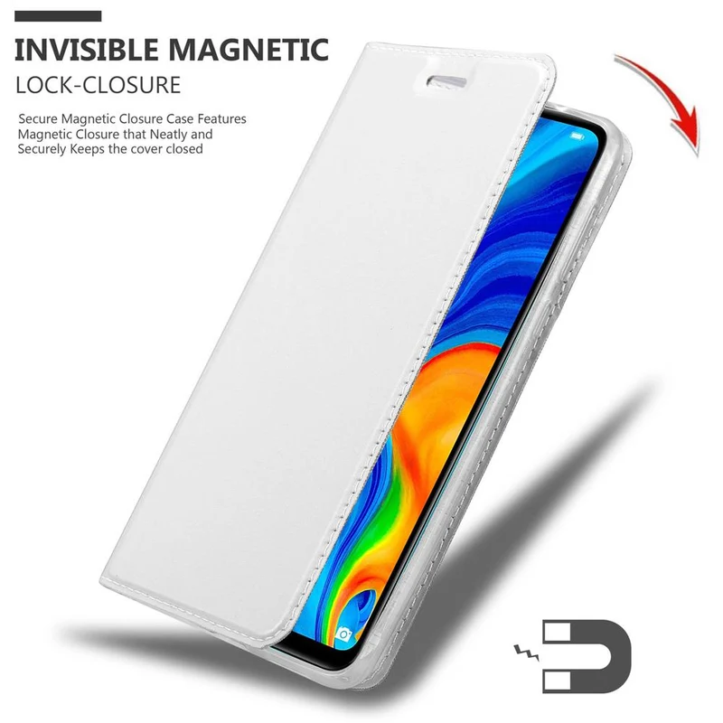 Cadorabo Hülle kompatibel mit Huawei P30 LITE Schutzhülle mit Magnetverschluss, Standfunktion und Kartenfach