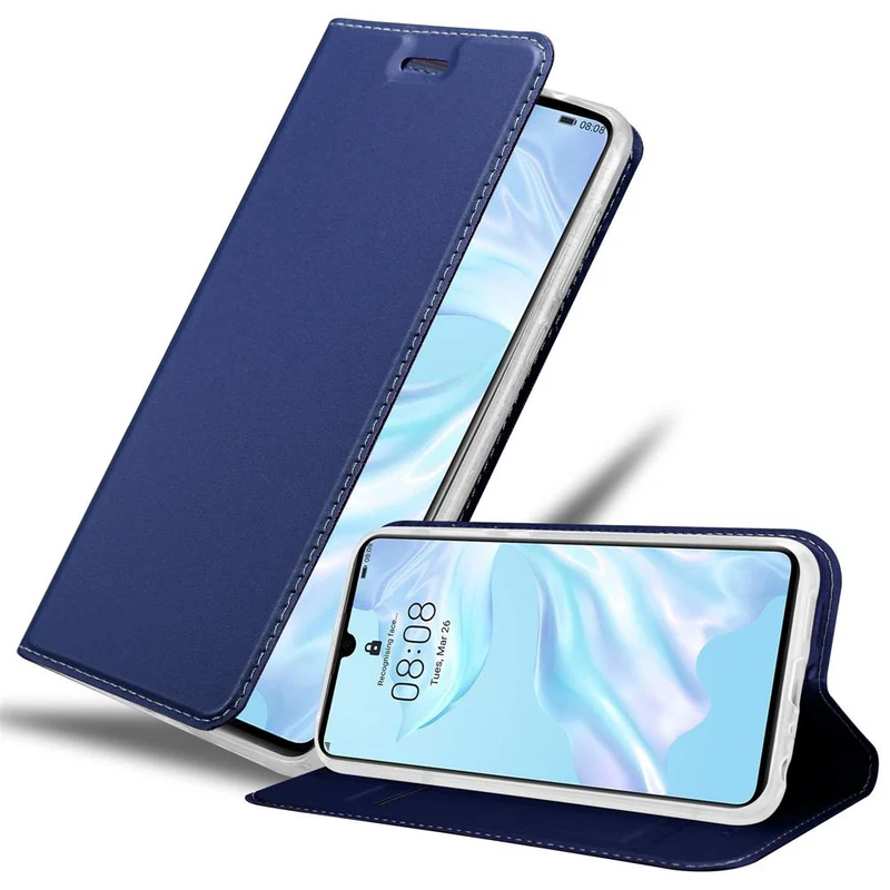 Cadorabo Hülle kompatibel mit Huawei P30 Schutzhülle mit Magnetverschluss, Standfunktion und Kartenfach
