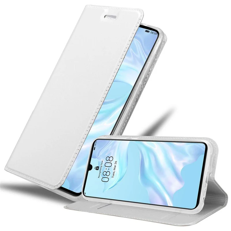 Cadorabo Hülle kompatibel mit Huawei P30 Schutzhülle mit Magnetverschluss, Standfunktion und Kartenfach