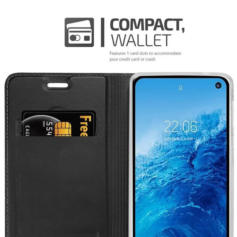 Cadorabo Hülle kompatibel mit Samsung Galaxy S10e Schutzhülle mit Magnetverschluss, Standfunktion und Kartenfach