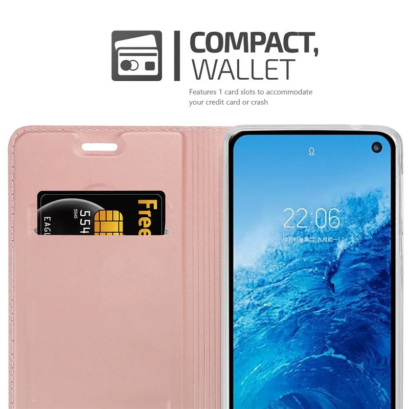 Cadorabo Hülle kompatibel mit Samsung Galaxy S10e Schutzhülle mit Magnetverschluss, Standfunktion und Kartenfach