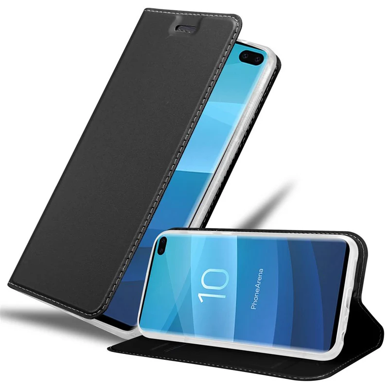 Cadorabo Hülle kompatibel mit Samsung Galaxy S10 PLUS Schutzhülle mit Magnetverschluss, Standfunktion und Kartenfach