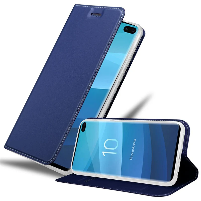 Cadorabo Hülle kompatibel mit Samsung Galaxy S10 PLUS Schutzhülle mit Magnetverschluss, Standfunktion und Kartenfach