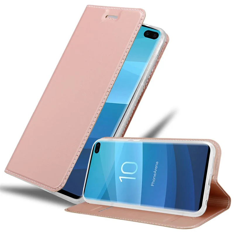 Cadorabo Hülle kompatibel mit Samsung Galaxy S10 PLUS Schutzhülle mit Magnetverschluss, Standfunktion und Kartenfach