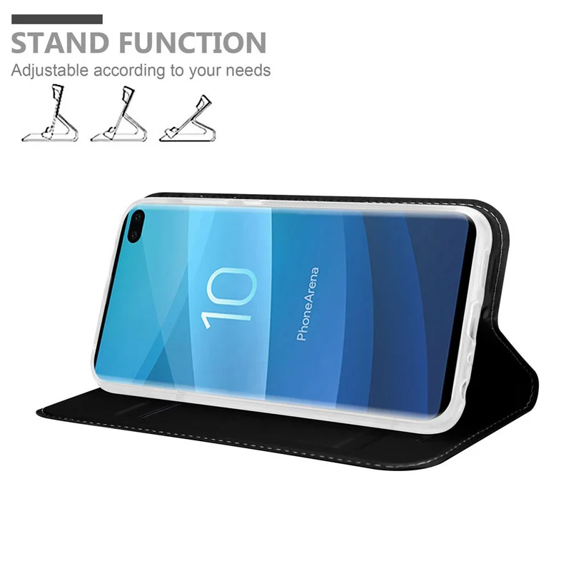 Cadorabo Hülle kompatibel mit Samsung Galaxy S10 PLUS Schutzhülle mit Magnetverschluss, Standfunktion und Kartenfach