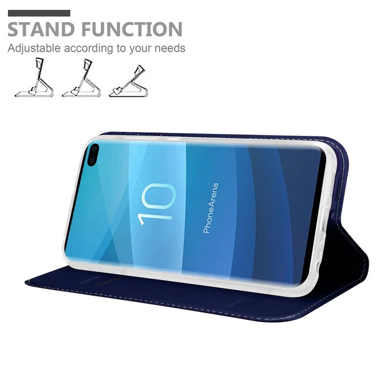 Cadorabo Hülle kompatibel mit Samsung Galaxy S10 PLUS Schutzhülle mit Magnetverschluss, Standfunktion und Kartenfach