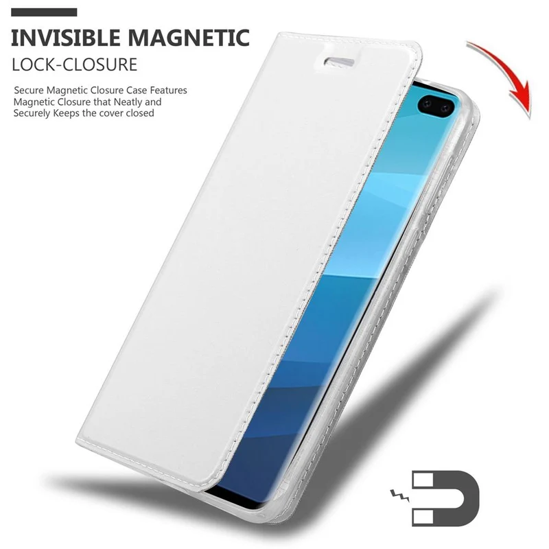 Cadorabo Hülle kompatibel mit Samsung Galaxy S10 PLUS Schutzhülle mit Magnetverschluss, Standfunktion und Kartenfach