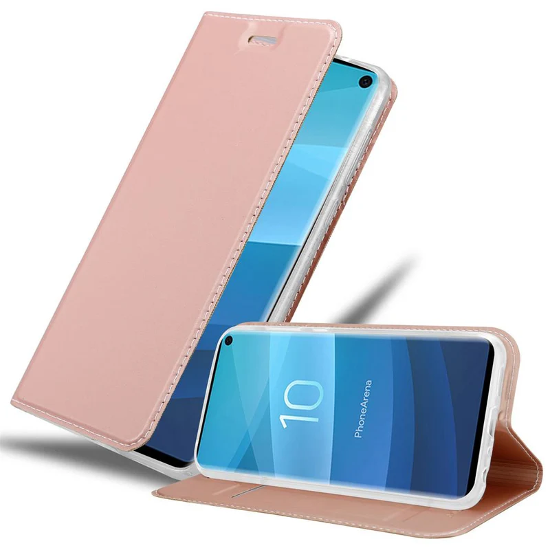 Cadorabo Hülle kompatibel mit Samsung Galaxy S10 4G Schutzhülle mit Magnetverschluss, Standfunktion und Kartenfach