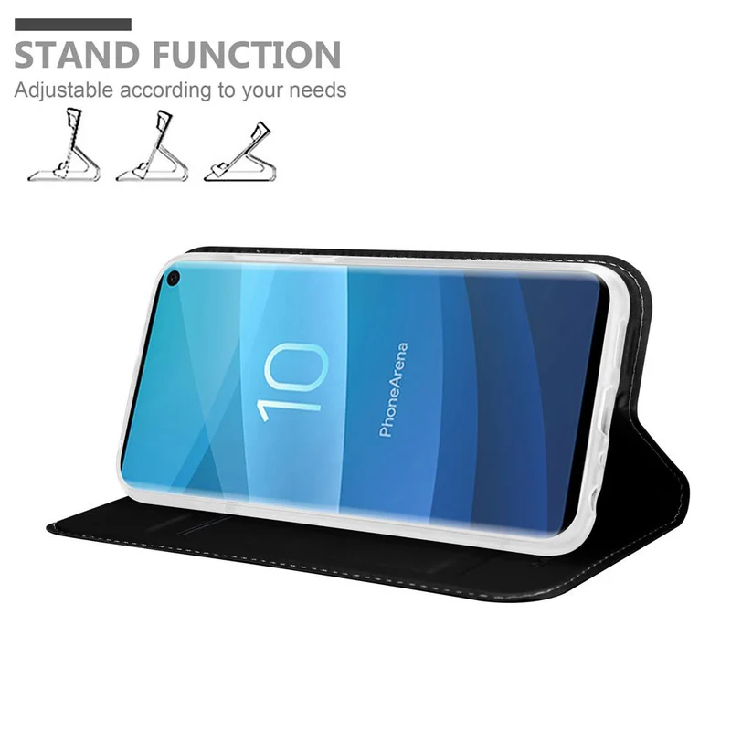 Cadorabo Hülle kompatibel mit Samsung Galaxy S10 4G Schutzhülle mit Magnetverschluss, Standfunktion und Kartenfach