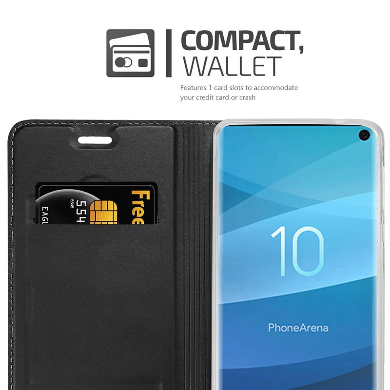 Cadorabo Hülle kompatibel mit Samsung Galaxy S10 4G Schutzhülle mit Magnetverschluss, Standfunktion und Kartenfach