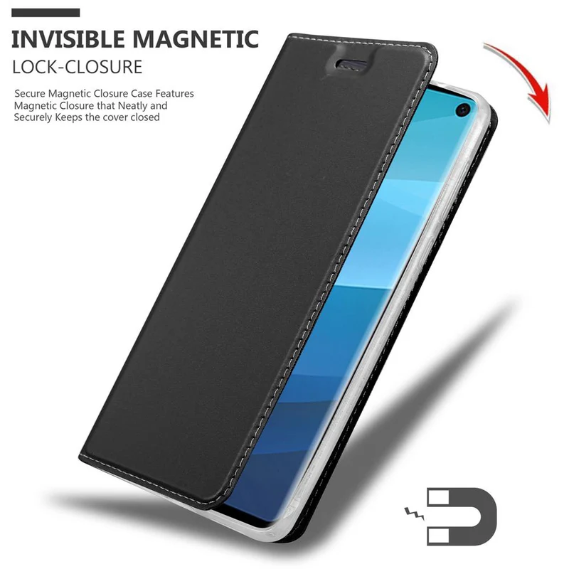 Cadorabo Hülle kompatibel mit Samsung Galaxy S10 4G Schutzhülle mit Magnetverschluss, Standfunktion und Kartenfach