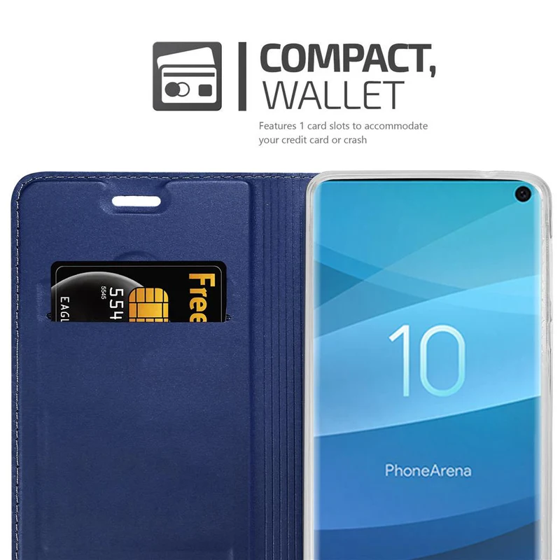 Cadorabo Hülle kompatibel mit Samsung Galaxy S10 4G Schutzhülle mit Magnetverschluss, Standfunktion und Kartenfach