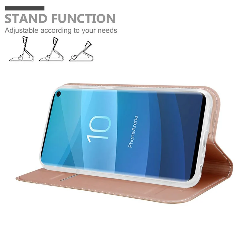 Cadorabo Hülle kompatibel mit Samsung Galaxy S10 4G Schutzhülle mit Magnetverschluss, Standfunktion und Kartenfach