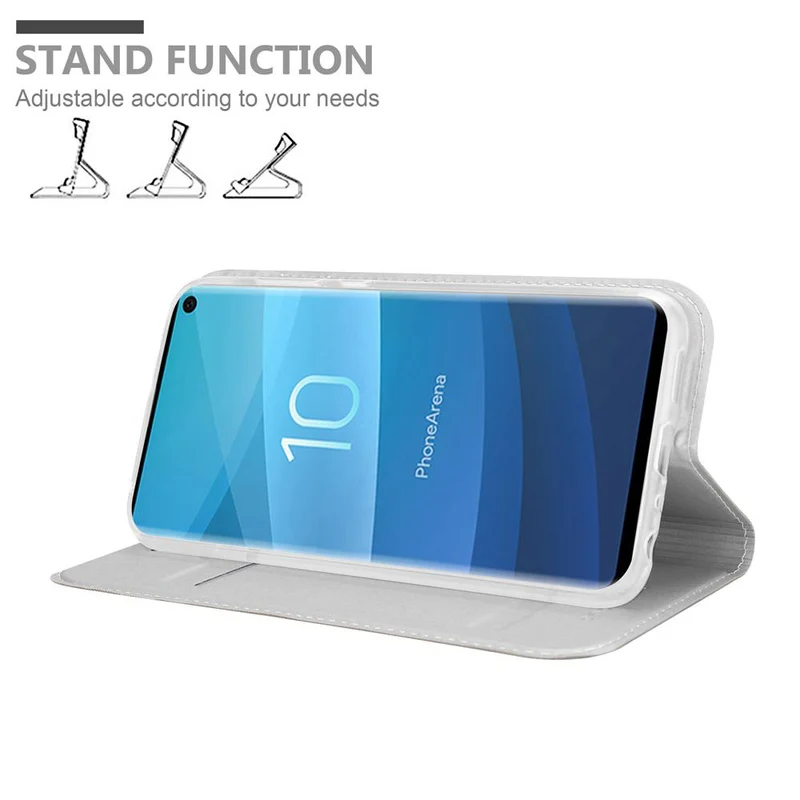 Cadorabo Hülle kompatibel mit Samsung Galaxy S10 4G Schutzhülle mit Magnetverschluss, Standfunktion und Kartenfach