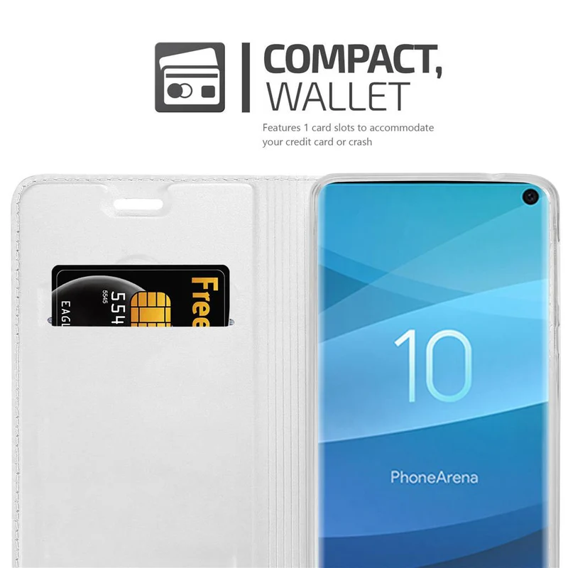 Cadorabo Hülle kompatibel mit Samsung Galaxy S10 4G Schutzhülle mit Magnetverschluss, Standfunktion und Kartenfach