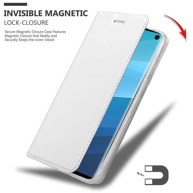 Cadorabo Hülle kompatibel mit Samsung Galaxy S10 4G Schutzhülle mit Magnetverschluss, Standfunktion und Kartenfach