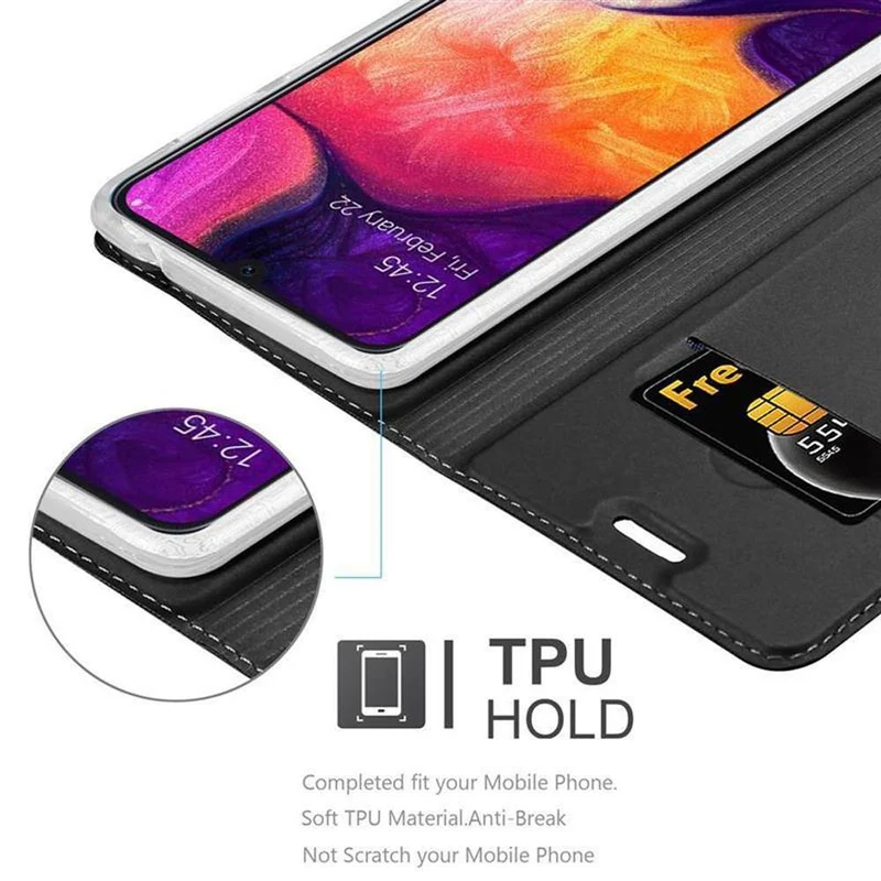 Cadorabo Hülle kompatibel mit Samsung Galaxy A50 4G / A50s / A30s Schutzhülle mit Magnetverschluss, Standfunktion und Kartenfach