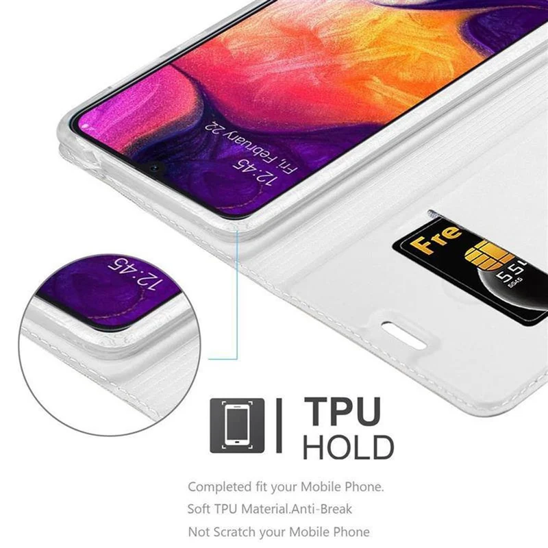 Cadorabo Hülle kompatibel mit Samsung Galaxy A50 4G / A50s / A30s Schutzhülle mit Magnetverschluss, Standfunktion und Kartenfach