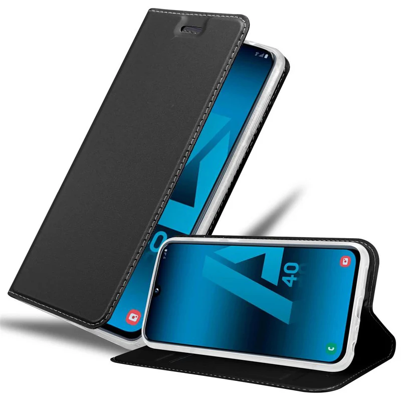 Cadorabo Hülle kompatibel mit Samsung Galaxy A40 Schutzhülle mit Magnetverschluss, Standfunktion und Kartenfach