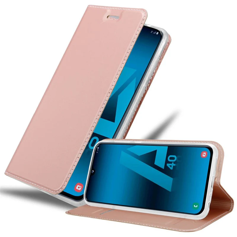 Cadorabo Hülle kompatibel mit Samsung Galaxy A40 Schutzhülle mit Magnetverschluss, Standfunktion und Kartenfach