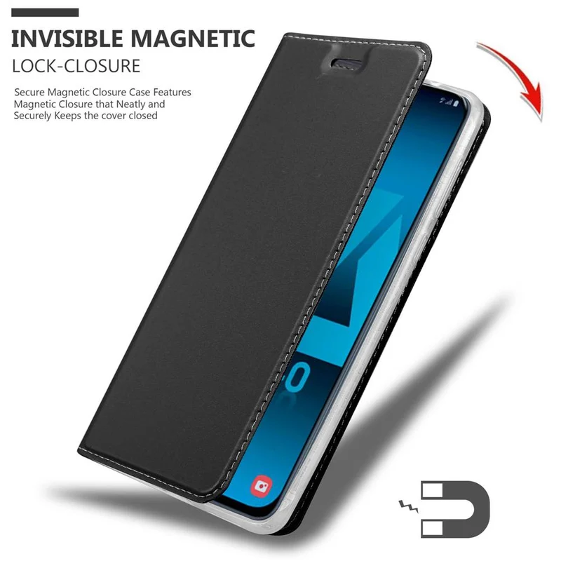 Cadorabo Hülle kompatibel mit Samsung Galaxy A40 Schutzhülle mit Magnetverschluss, Standfunktion und Kartenfach