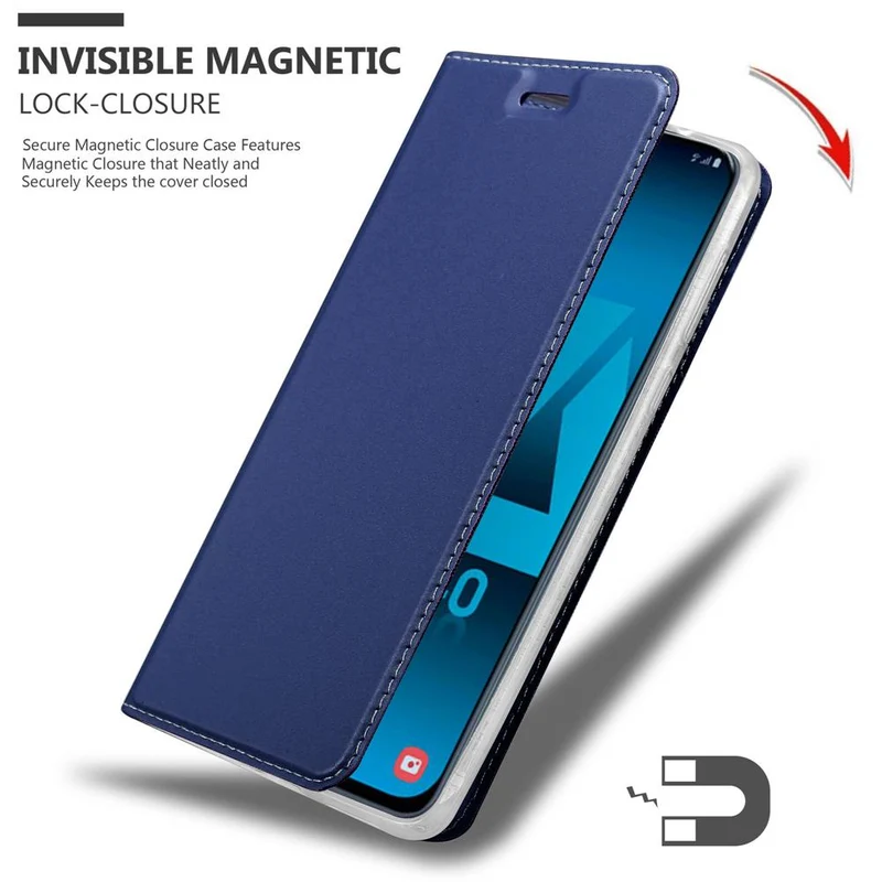 Cadorabo Hülle kompatibel mit Samsung Galaxy A40 Schutzhülle mit Magnetverschluss, Standfunktion und Kartenfach