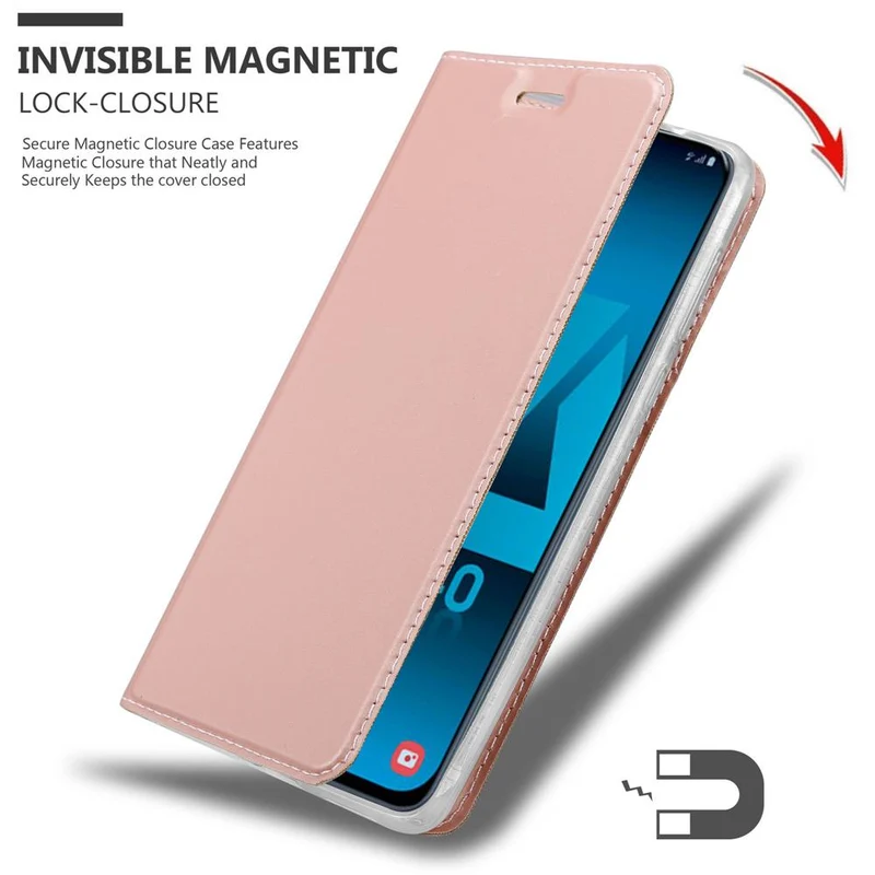 Cadorabo Hülle kompatibel mit Samsung Galaxy A40 Schutzhülle mit Magnetverschluss, Standfunktion und Kartenfach