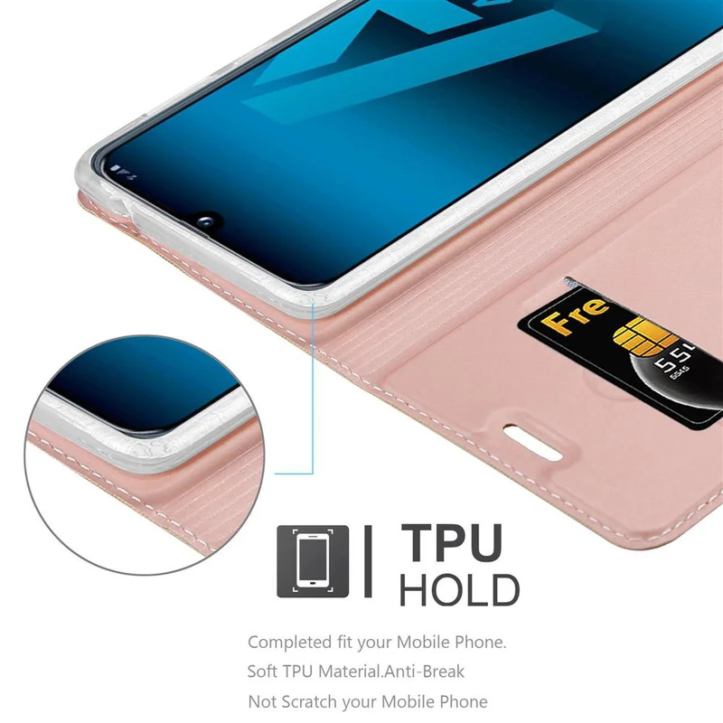 Cadorabo Hülle kompatibel mit Samsung Galaxy A40 Schutzhülle mit Magnetverschluss, Standfunktion und Kartenfach
