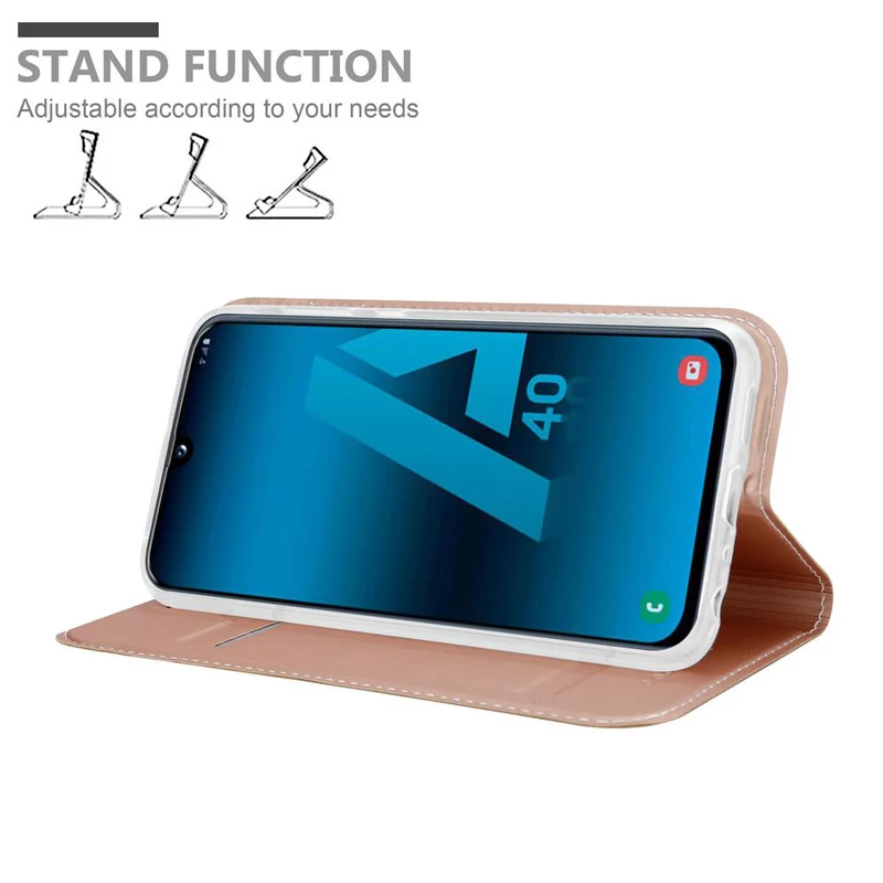 Cadorabo Hülle kompatibel mit Samsung Galaxy A40 Schutzhülle mit Magnetverschluss, Standfunktion und Kartenfach