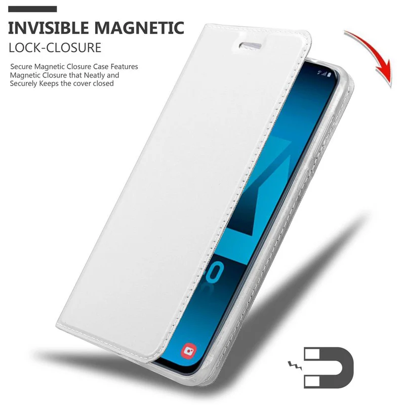 Cadorabo Hülle kompatibel mit Samsung Galaxy A40 Schutzhülle mit Magnetverschluss, Standfunktion und Kartenfach