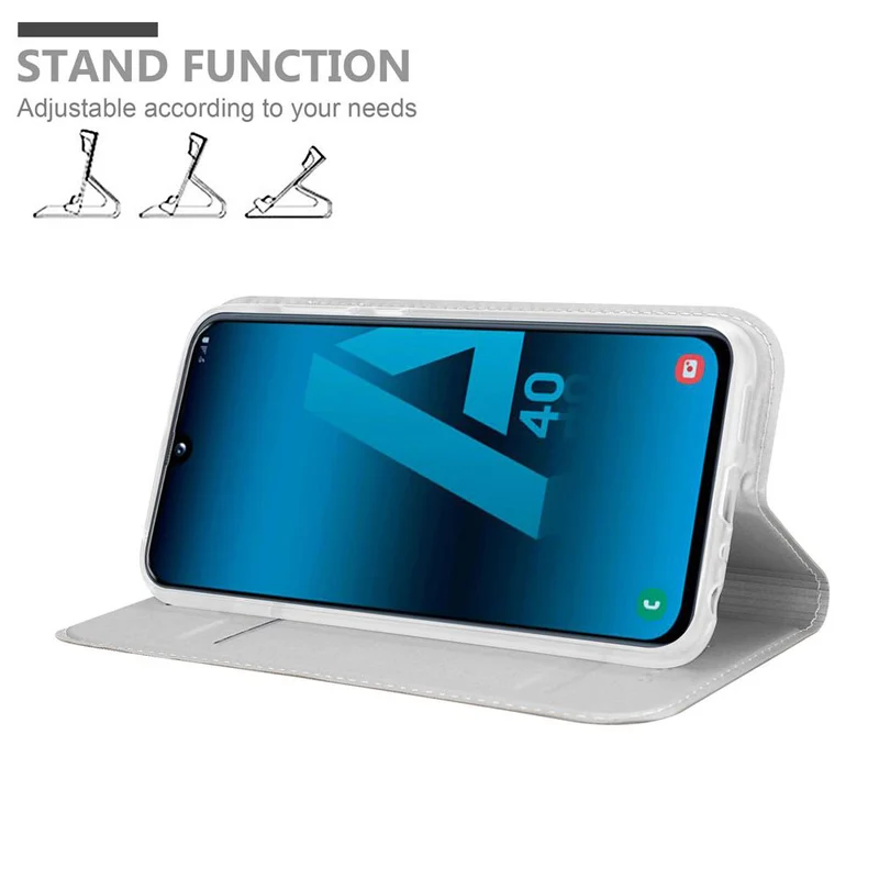 Cadorabo Hülle kompatibel mit Samsung Galaxy A40 Schutzhülle mit Magnetverschluss, Standfunktion und Kartenfach