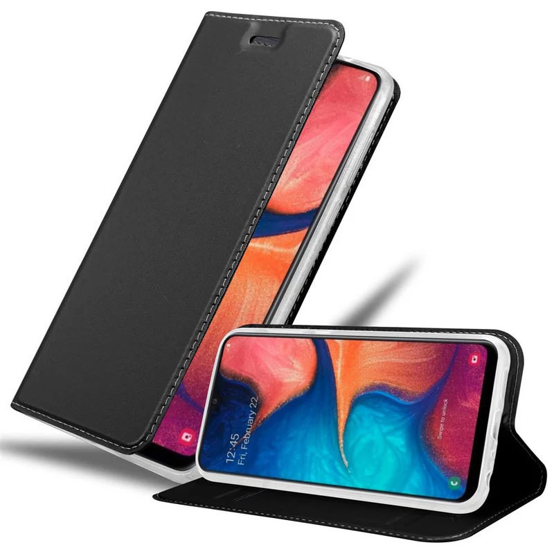 Cadorabo Hülle kompatibel mit Samsung Galaxy A10e / A20e Schutzhülle mit Magnetverschluss, Standfunktion und Kartenfach