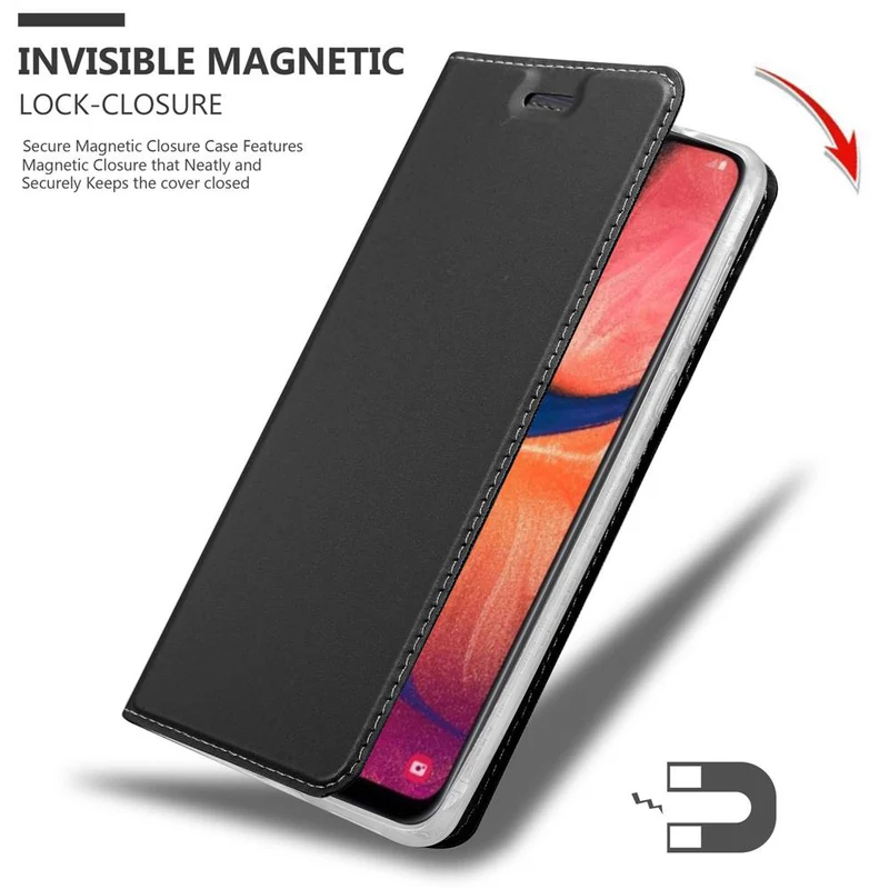 Cadorabo Hülle kompatibel mit Samsung Galaxy A10e / A20e Schutzhülle mit Magnetverschluss, Standfunktion und Kartenfach