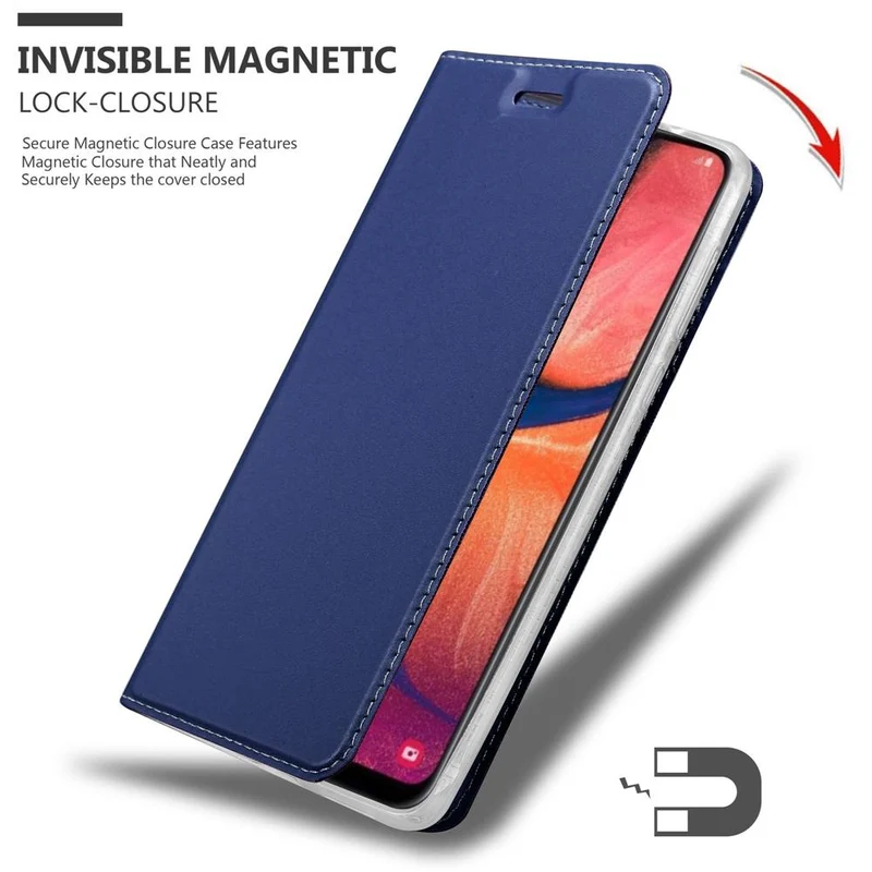 Cadorabo Hülle kompatibel mit Samsung Galaxy A10e / A20e Schutzhülle mit Magnetverschluss, Standfunktion und Kartenfach