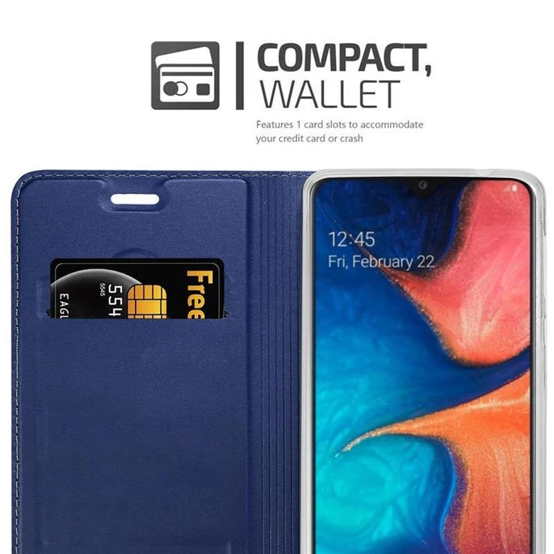 Cadorabo Hülle kompatibel mit Samsung Galaxy A10e / A20e Schutzhülle mit Magnetverschluss, Standfunktion und Kartenfach