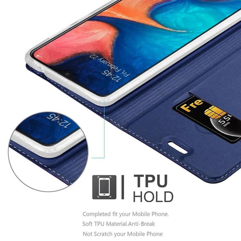 Cadorabo Hülle kompatibel mit Samsung Galaxy A10e / A20e Schutzhülle mit Magnetverschluss, Standfunktion und Kartenfach