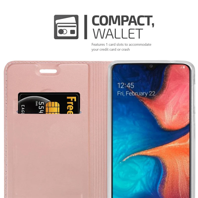 Cadorabo Hülle kompatibel mit Samsung Galaxy A10e / A20e Schutzhülle mit Magnetverschluss, Standfunktion und Kartenfach