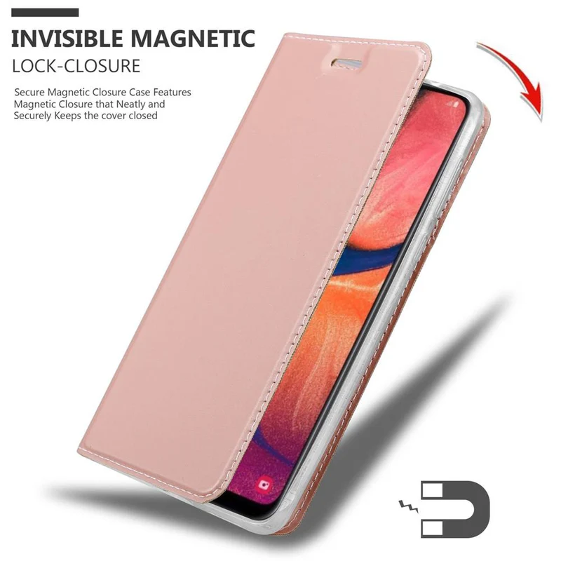 Cadorabo Hülle kompatibel mit Samsung Galaxy A10e / A20e Schutzhülle mit Magnetverschluss, Standfunktion und Kartenfach