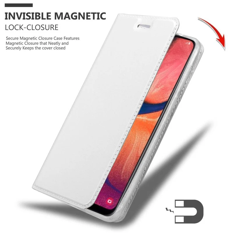 Cadorabo Hülle kompatibel mit Samsung Galaxy A10e / A20e Schutzhülle mit Magnetverschluss, Standfunktion und Kartenfach