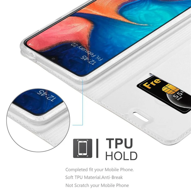 Cadorabo Hülle kompatibel mit Samsung Galaxy A10e / A20e Schutzhülle mit Magnetverschluss, Standfunktion und Kartenfach