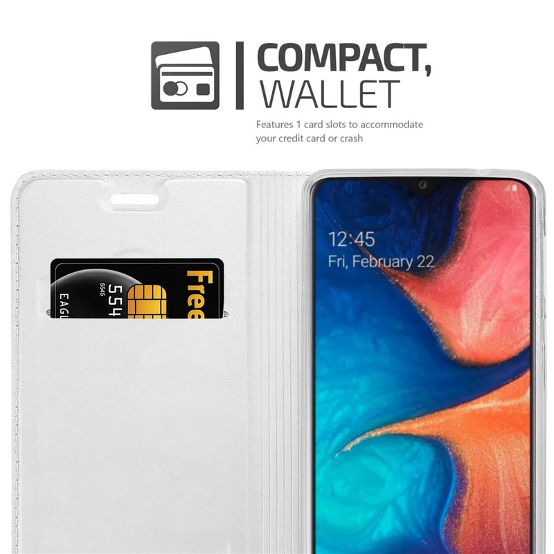 Cadorabo Hülle kompatibel mit Samsung Galaxy A10e / A20e Schutzhülle mit Magnetverschluss, Standfunktion und Kartenfach
