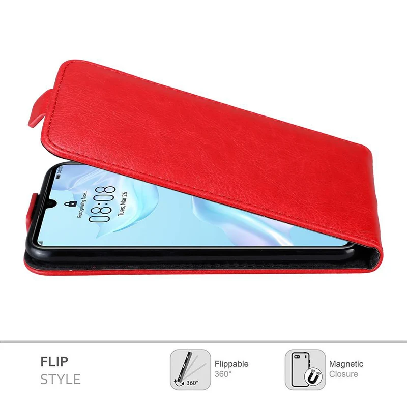 Cadorabo Hülle kompatibel mit Huawei P30 Schutzhülle im Flip Design mit Magnetverschluss